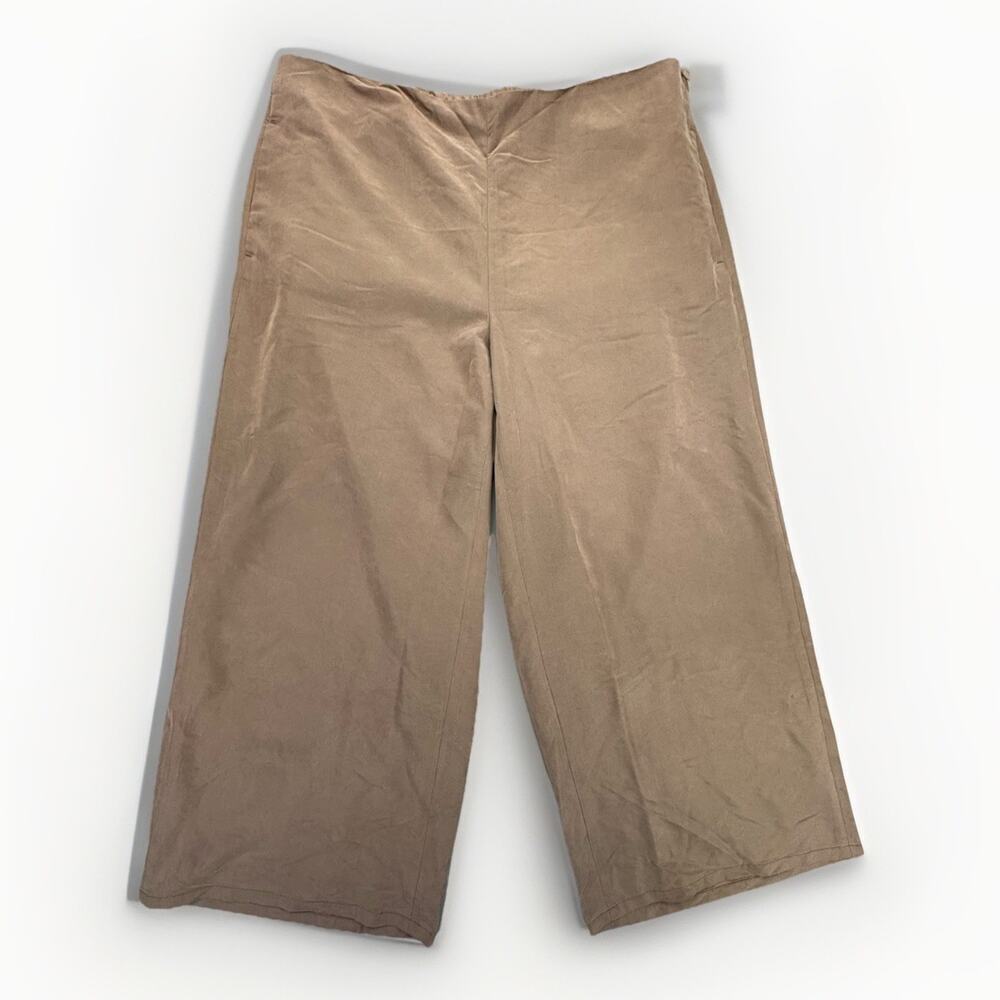 J. Jill Modal Wide Leg Cropped Pants Women’s XL Brown Blend Office Casual - Picture 1 of 11